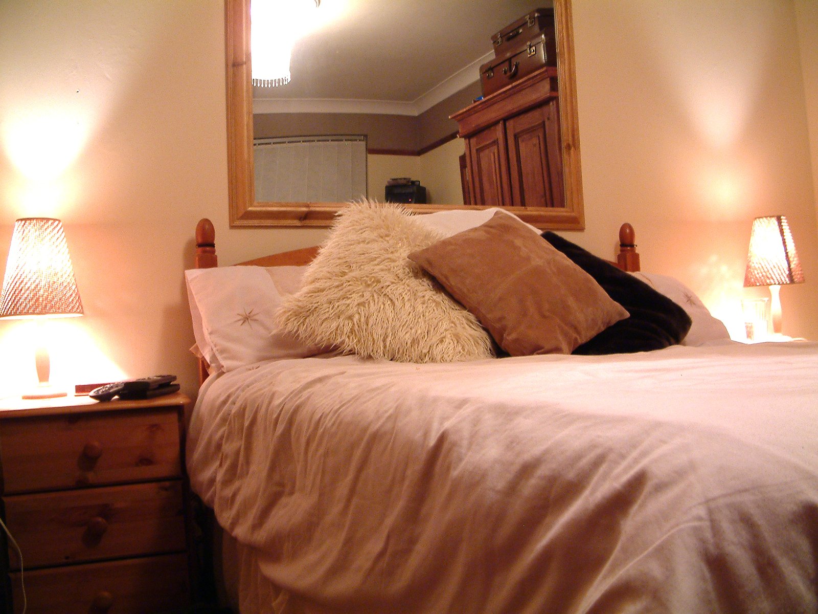 this is a bed in a small room