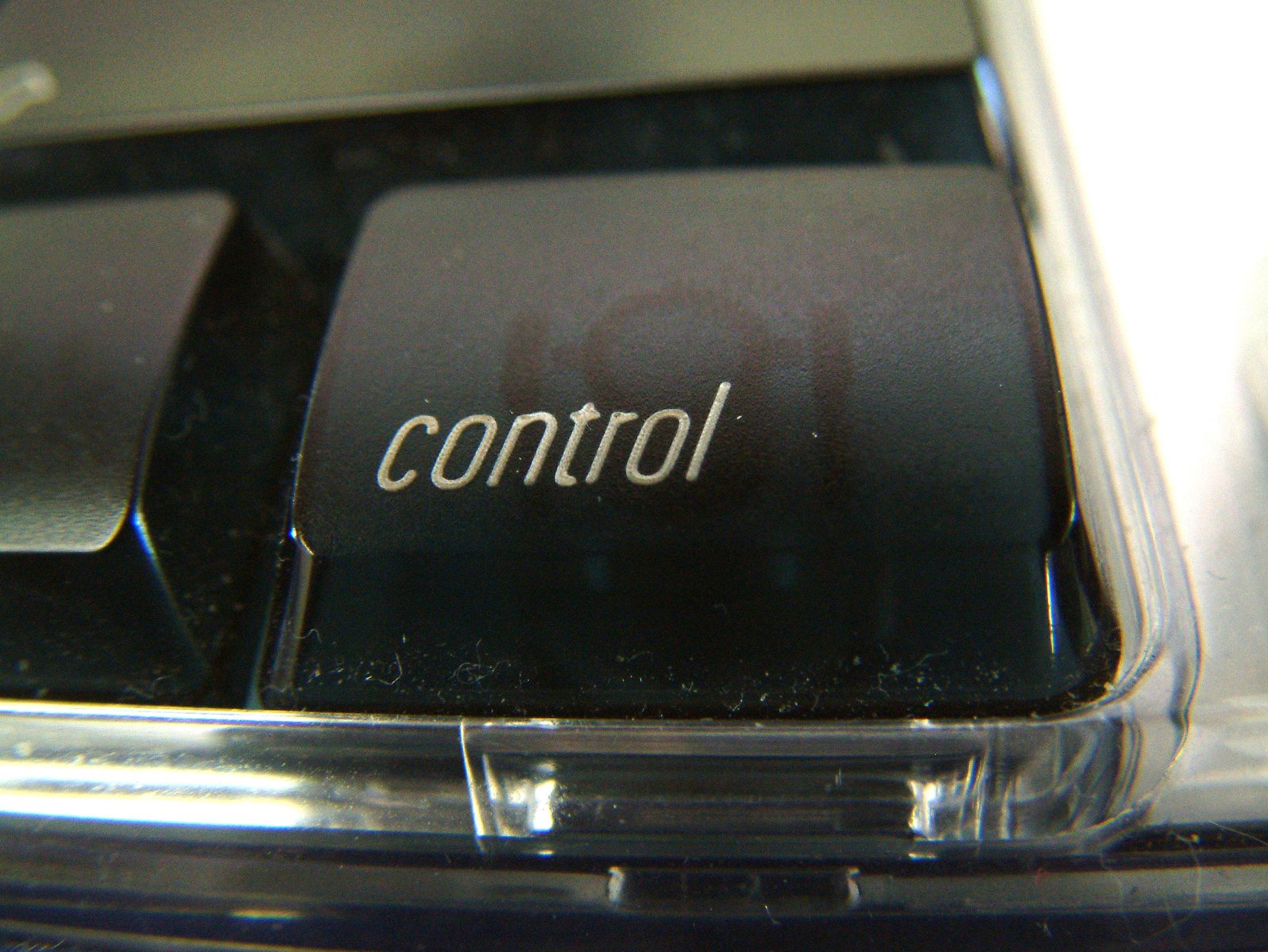 the control on of the computer keyboard with the words control