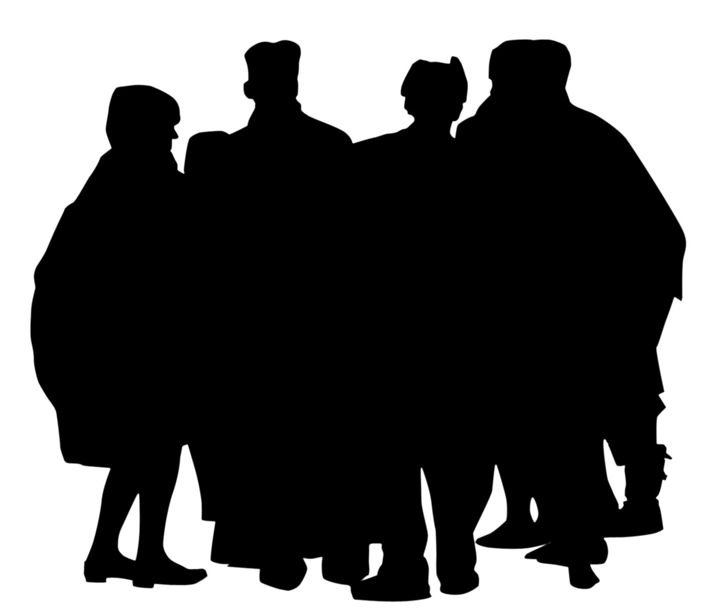 a group of people standing in the shadow of their body