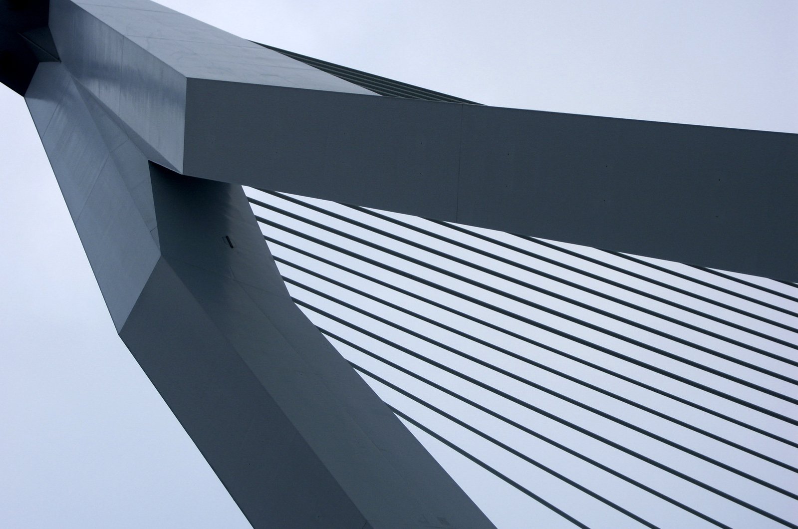 an abstract view of a bridge over looking a plane