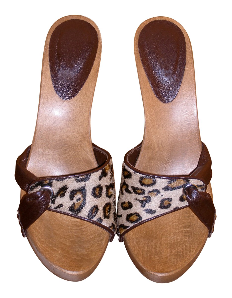 an image of shoes that are in the shape of leopard