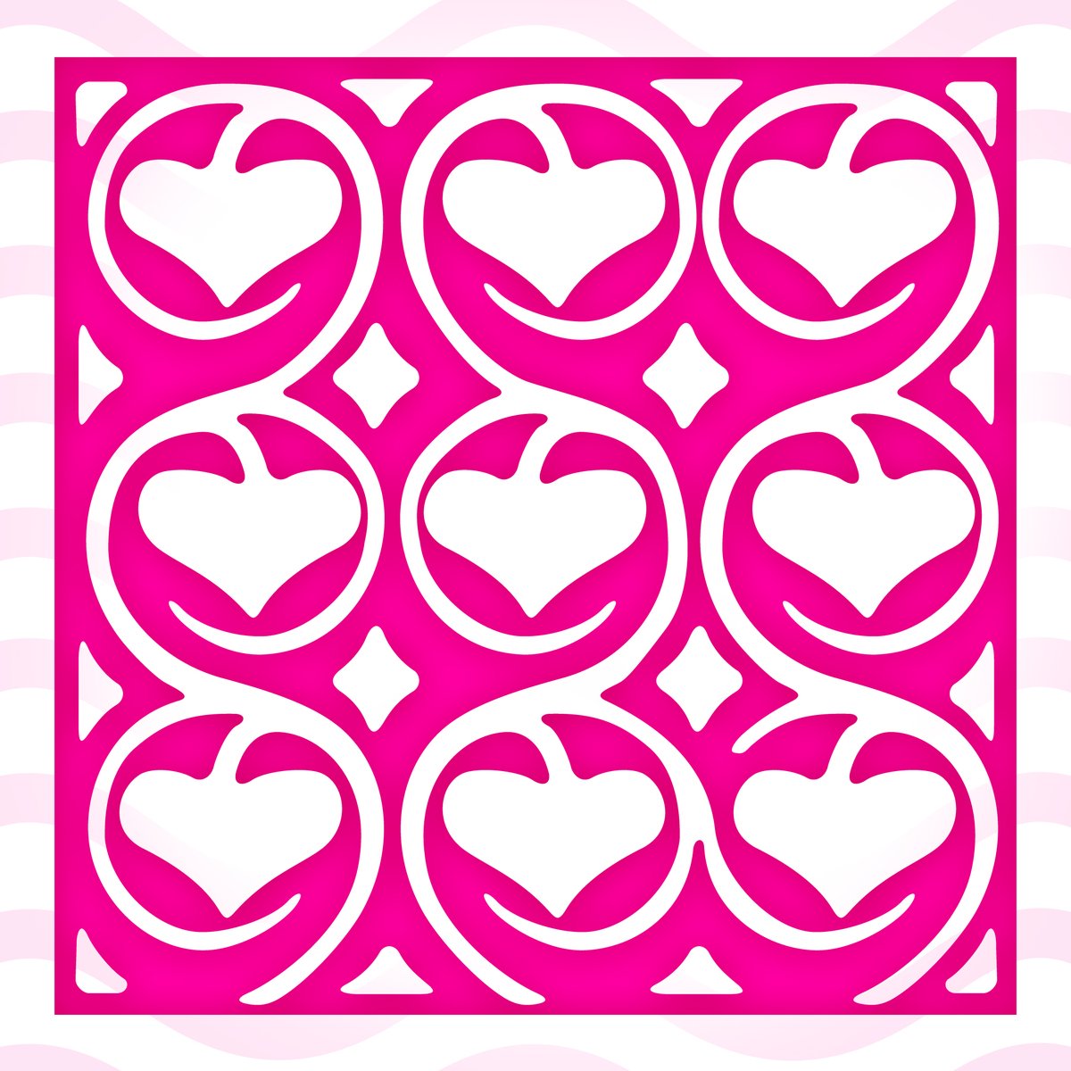 a heart shaped cutout in pink and white