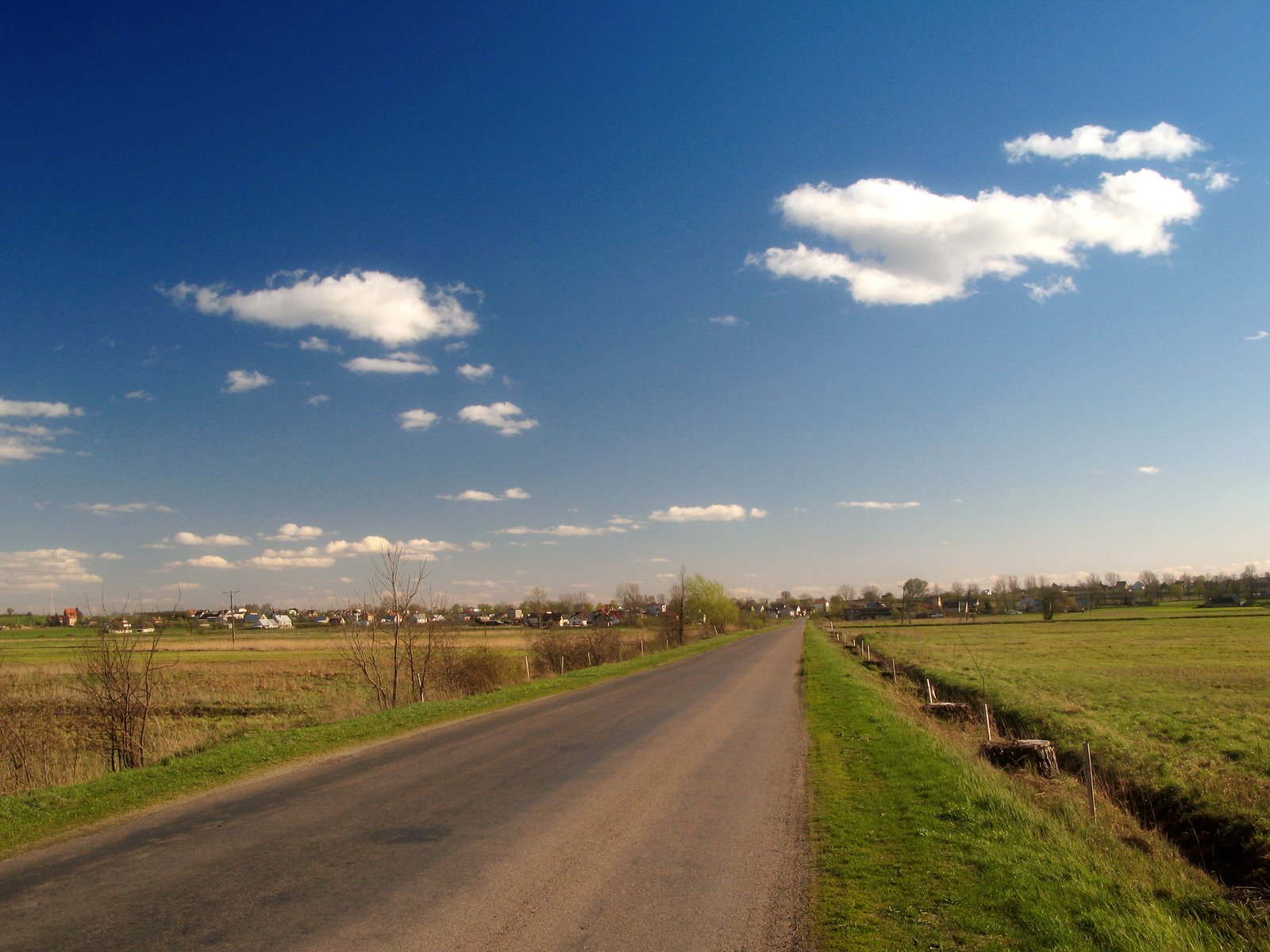 an open country road that runs into the distance