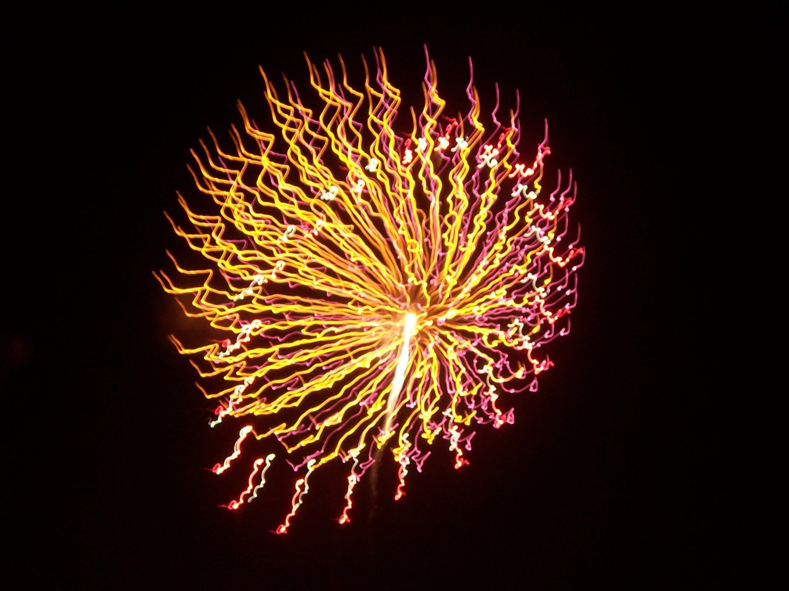 a large bright fireworks show is shown at night