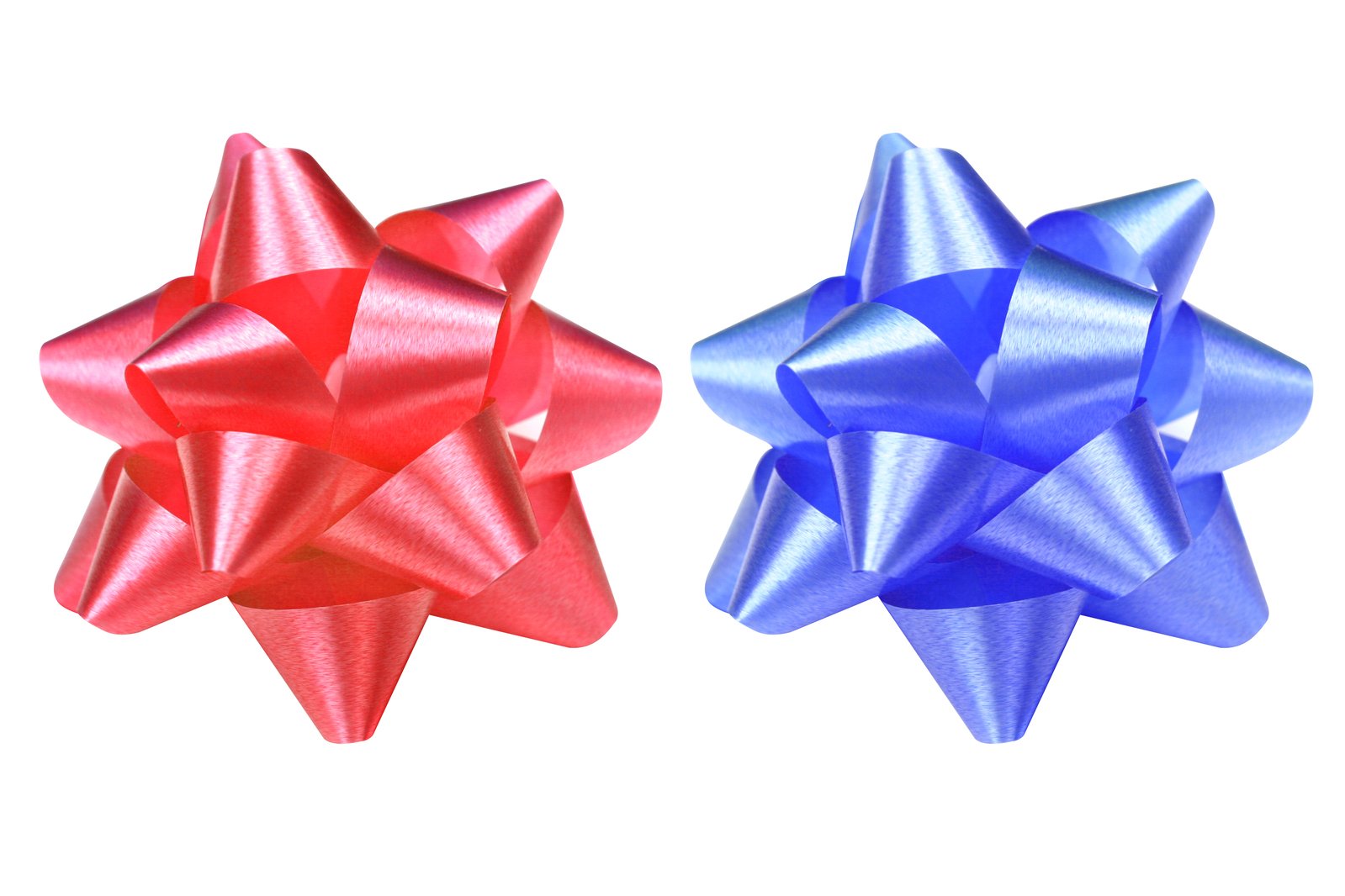 an image of two blue and red bows