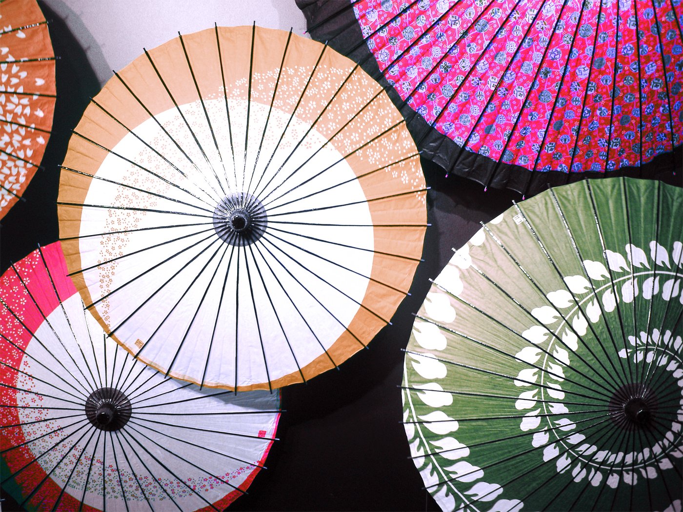 colorful parasols that have been placed together