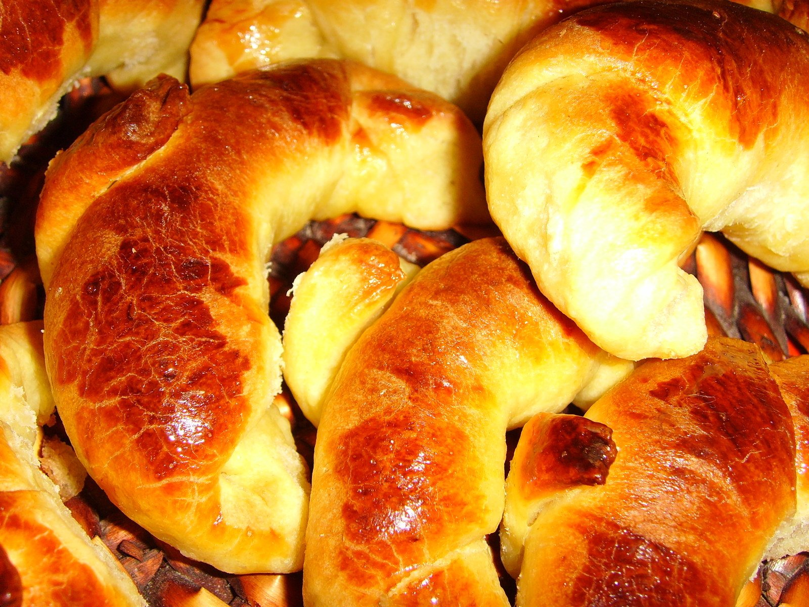 a close - up of some croissants on a dish