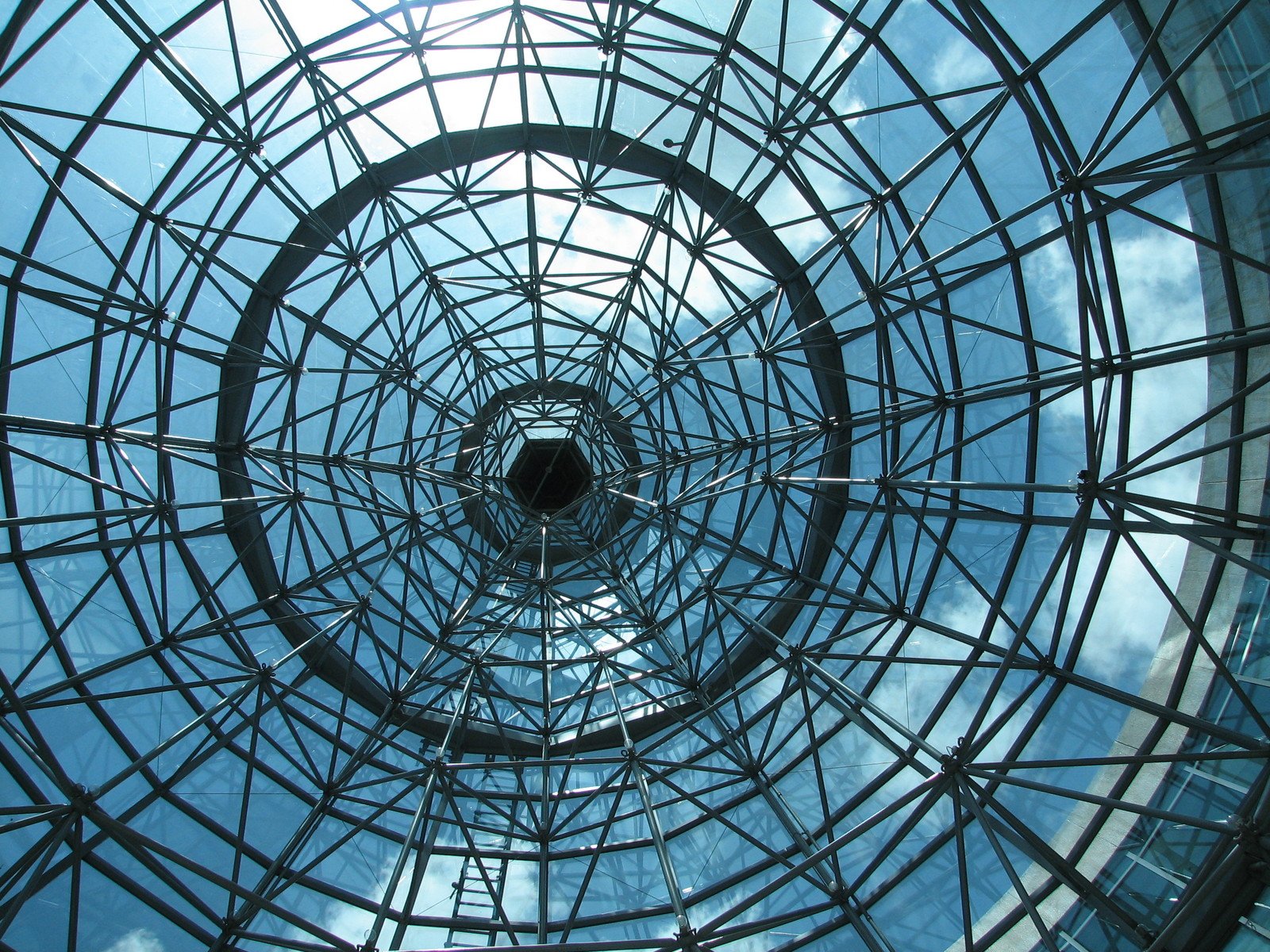 view from inside of a glass dome