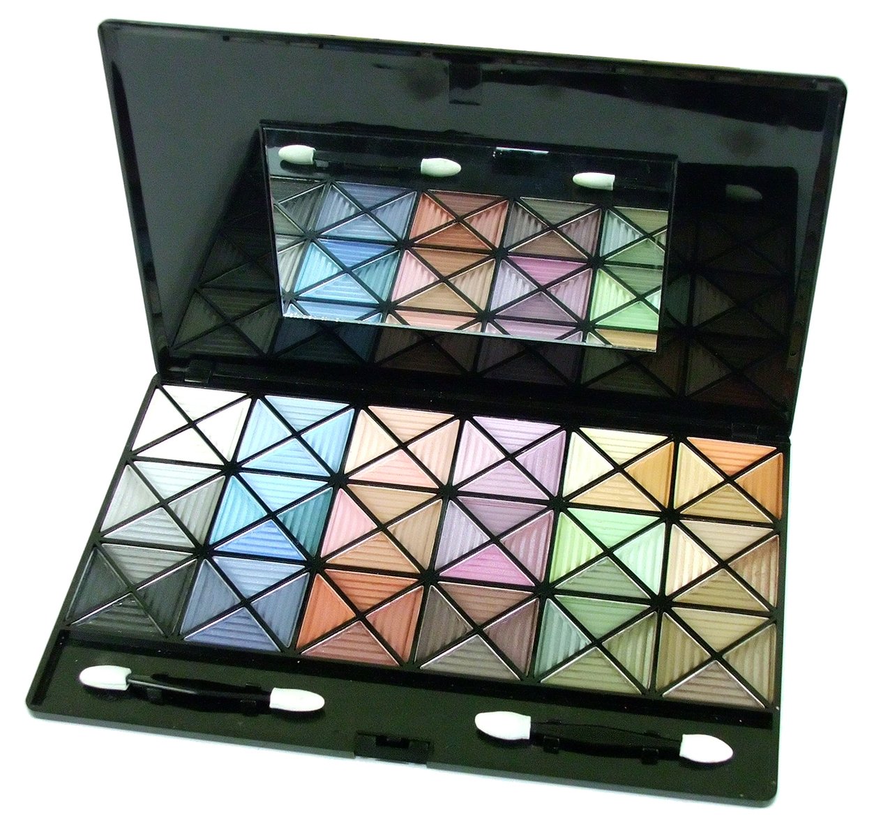 a sleek set of multicolored eyeshadow sets in their packaging
