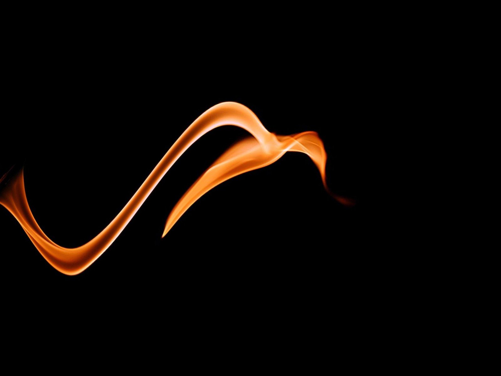 a light orange wave against a black background