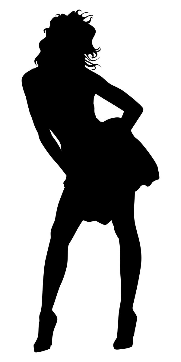 silhouette of a  dancing with her hand on her hip