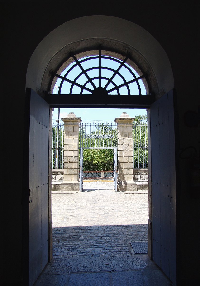 a big gate with an iron iron design