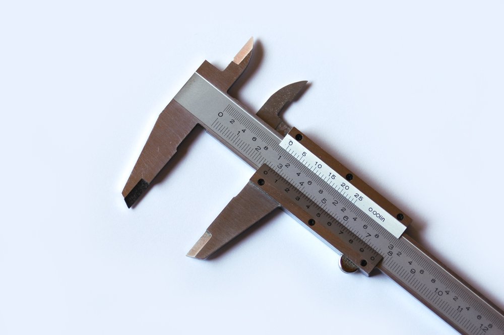 the wrench is shown with one measuring scale