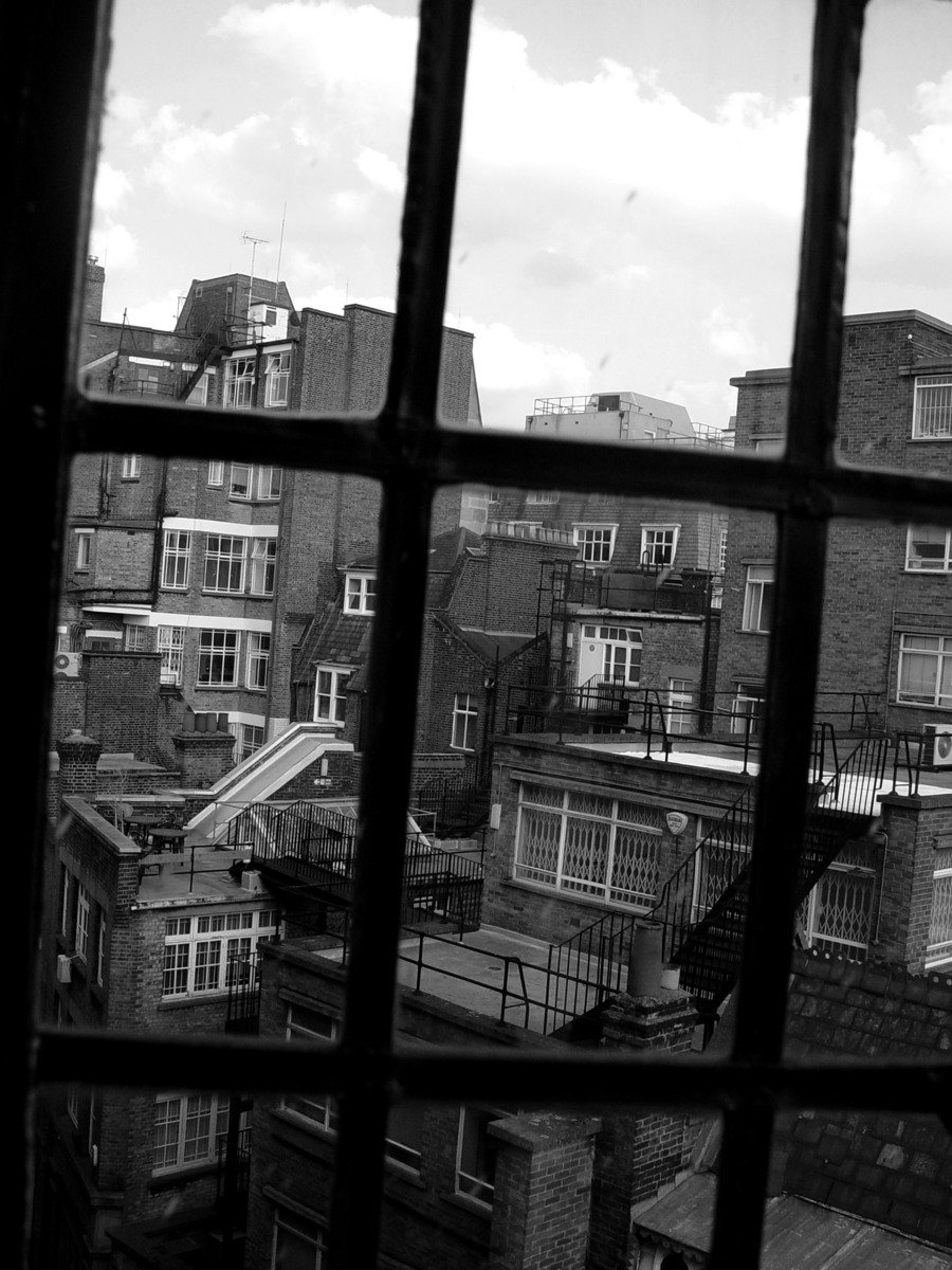 the view from a window in a building