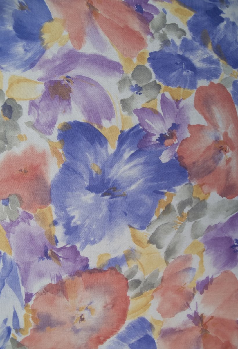 a floral floral fabric with an orange and blue center