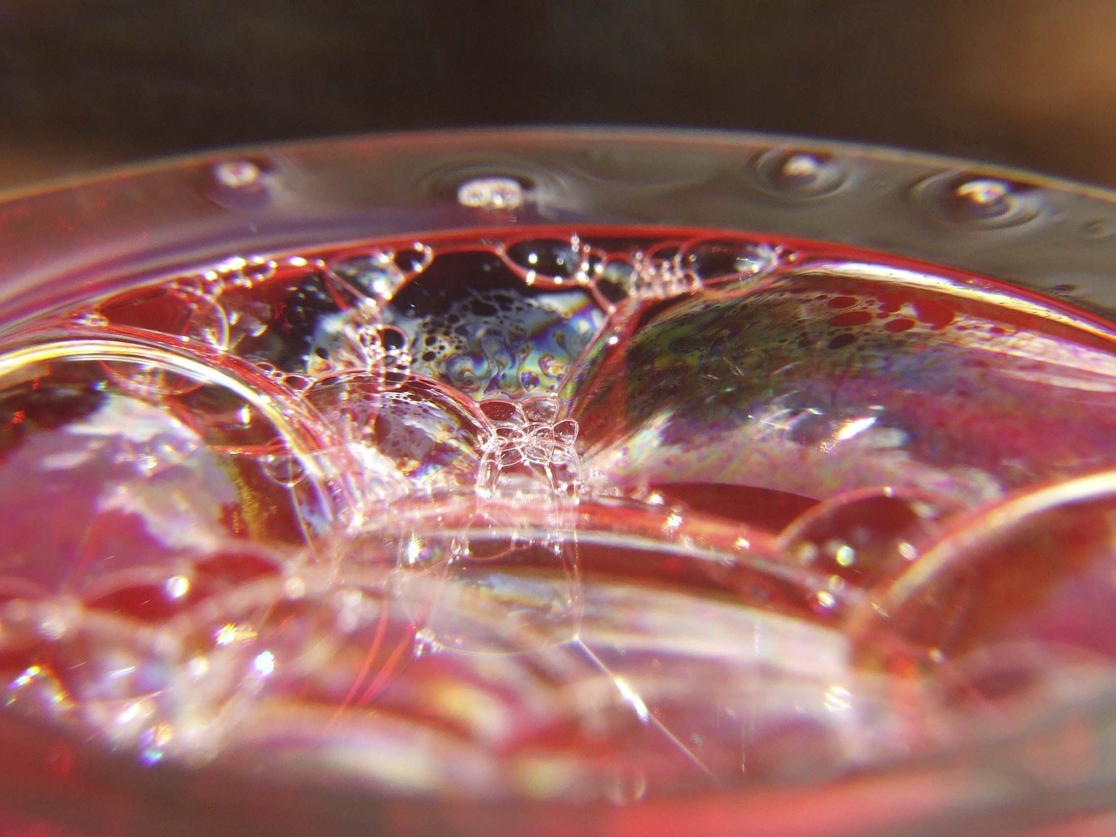 a liquid containing water inside a clear bowl