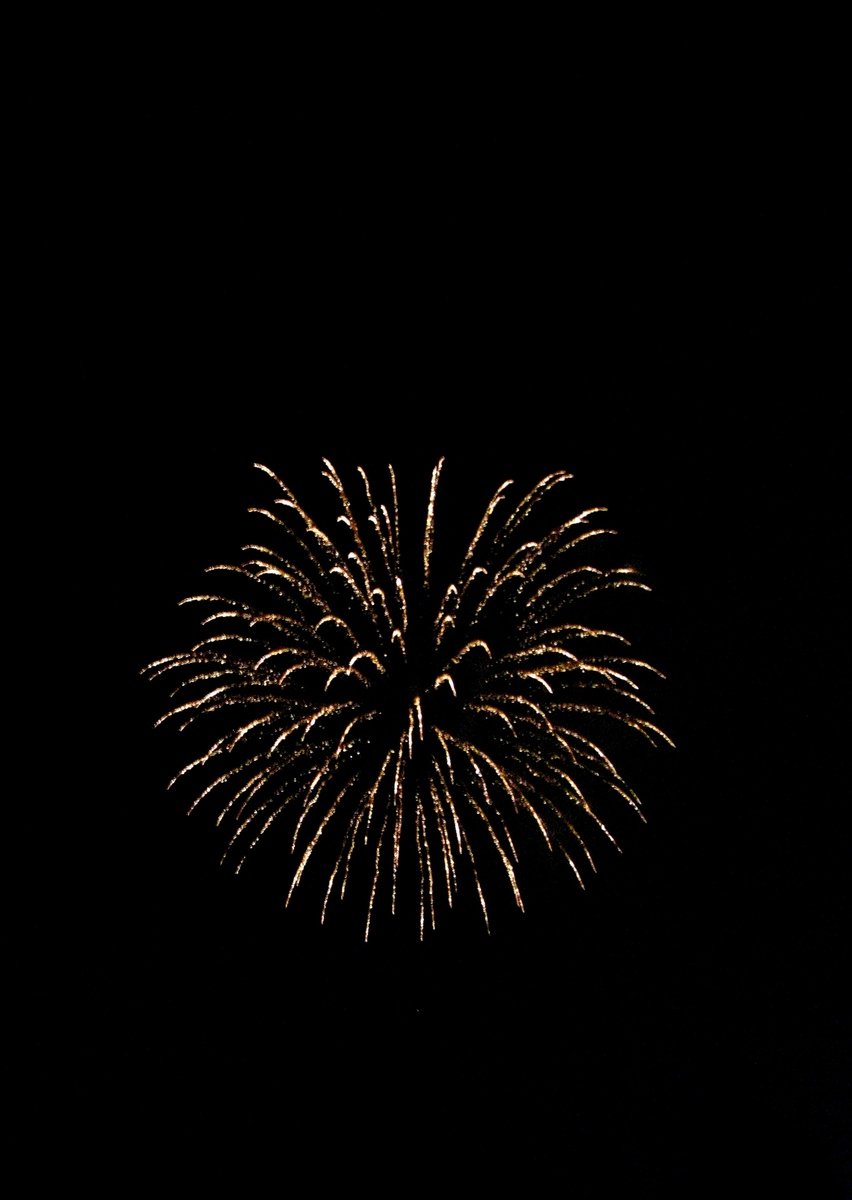 an fireworks on a dark sky is being viewed