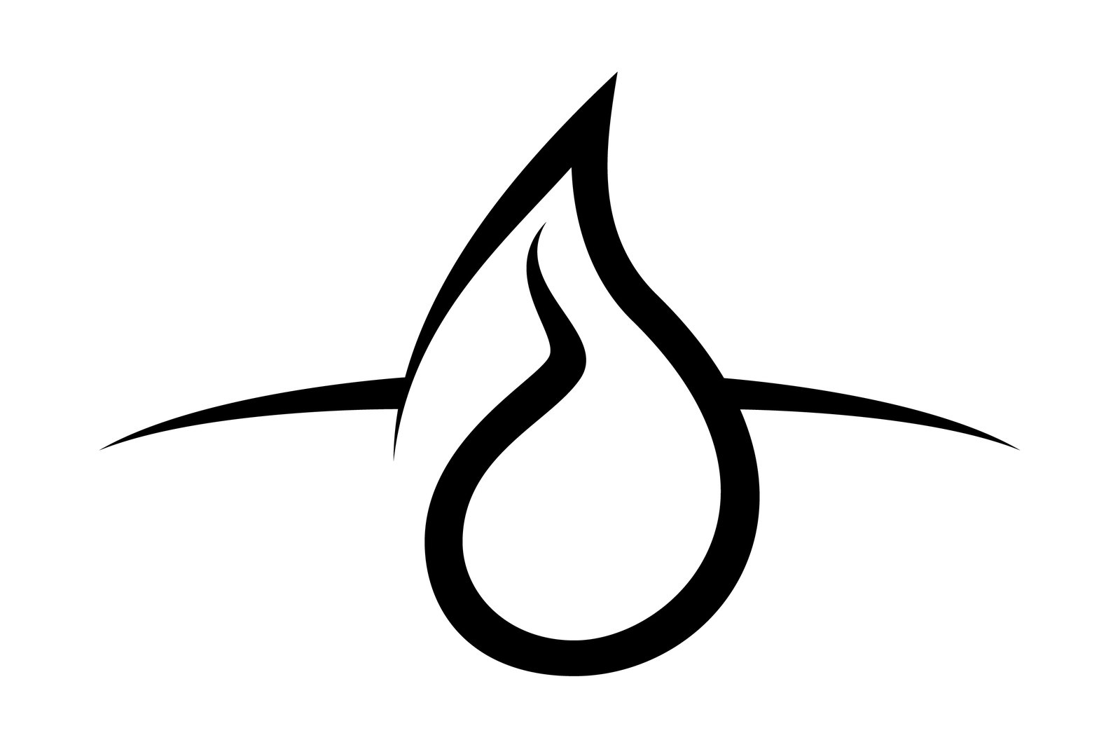 the symbol of water in a drop or flame