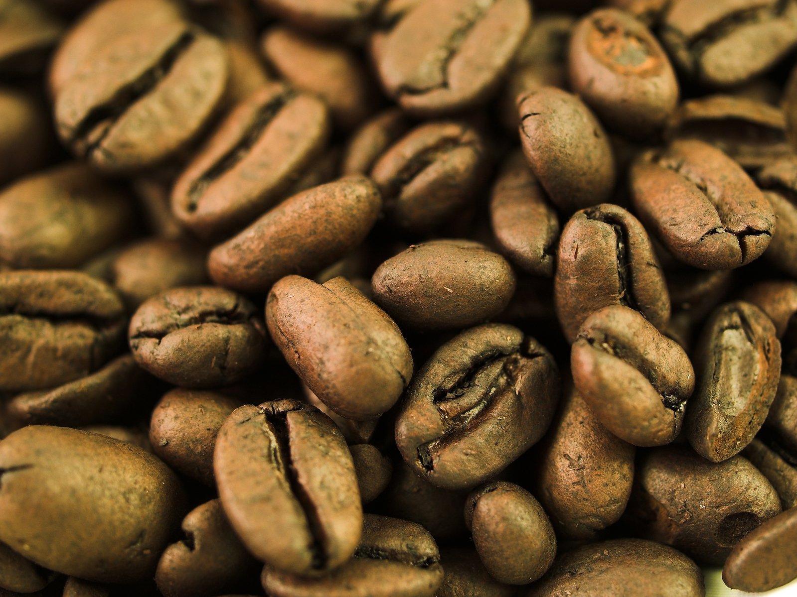 a close up of a bunch of coffee beans