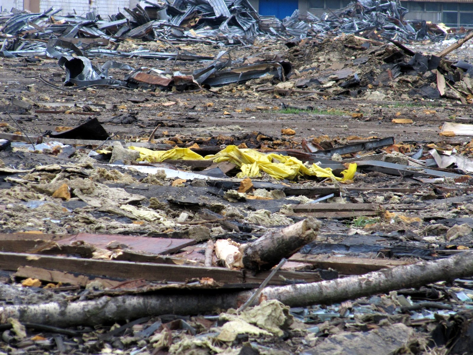 there is debris that has been left around