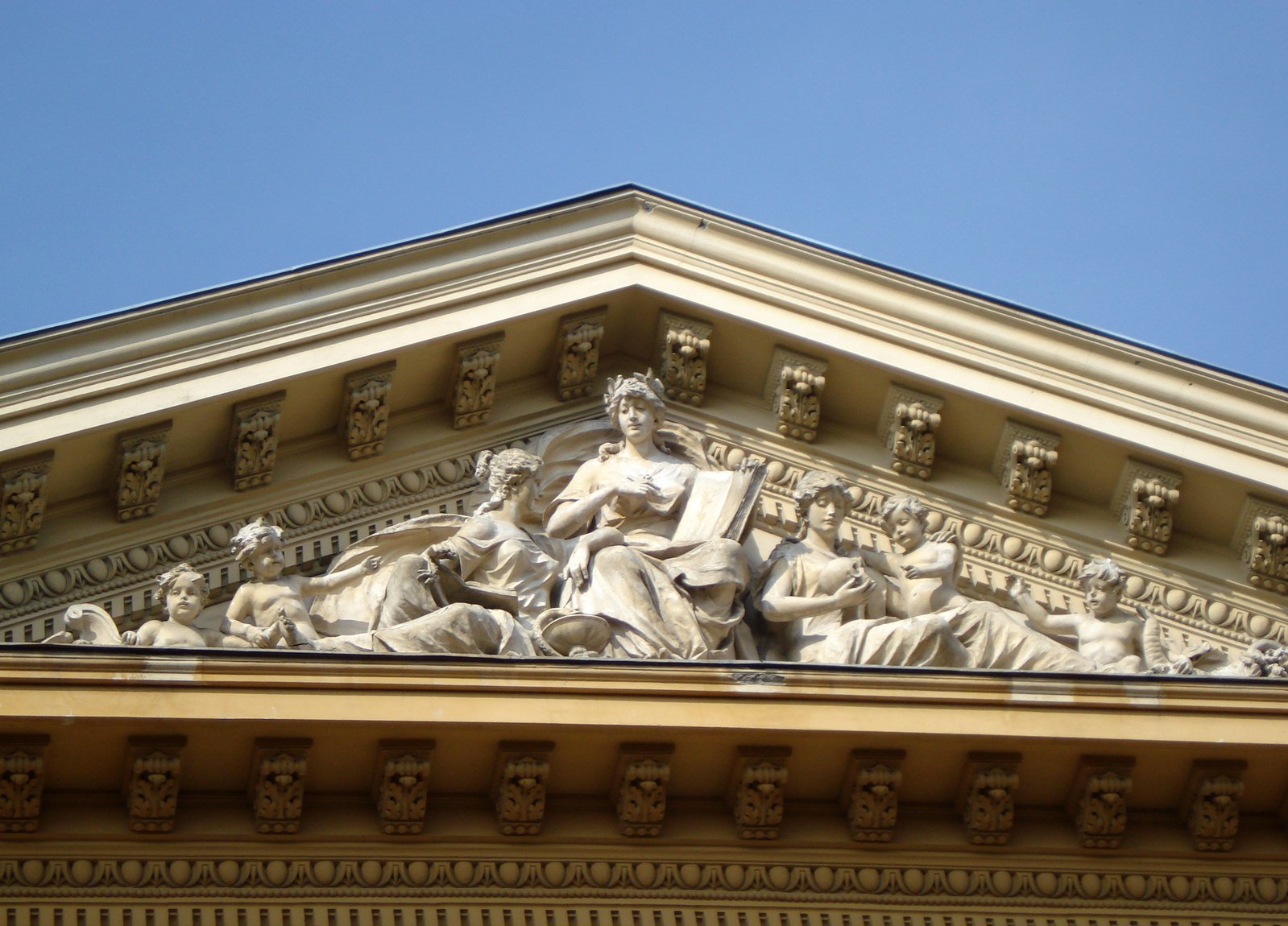 a close - up s of a building's architectural features