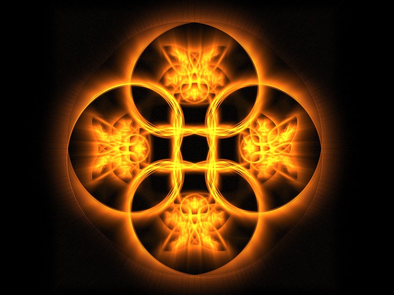 the glowing pattern in the center of a computer generated image