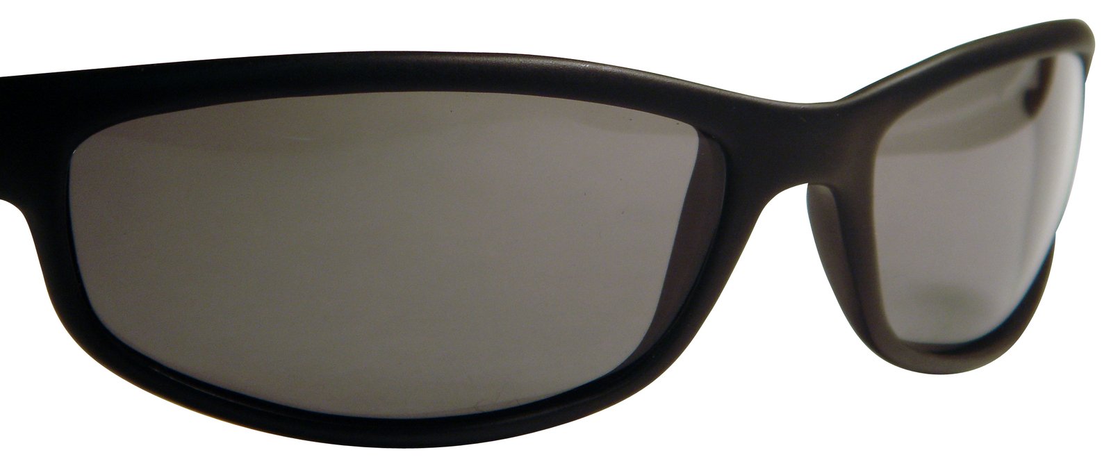 a pair of black sunglasses with grey mirrored lenses