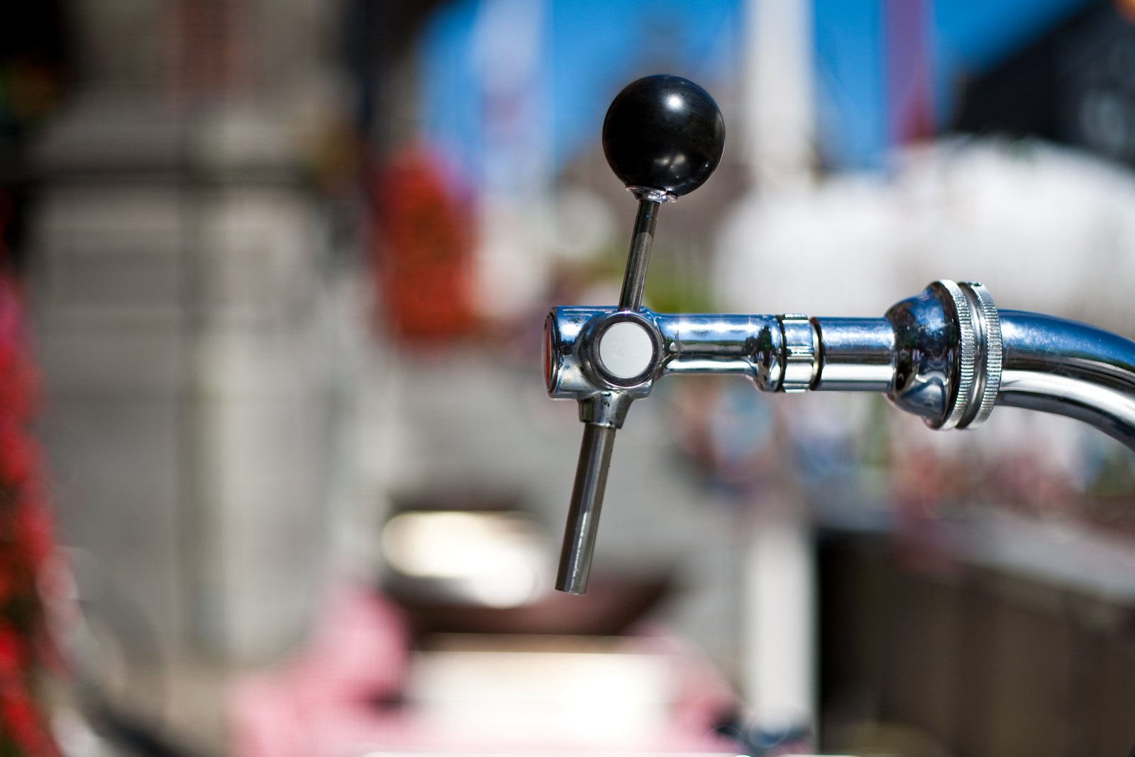 the view of a handlebar from an old bicycle