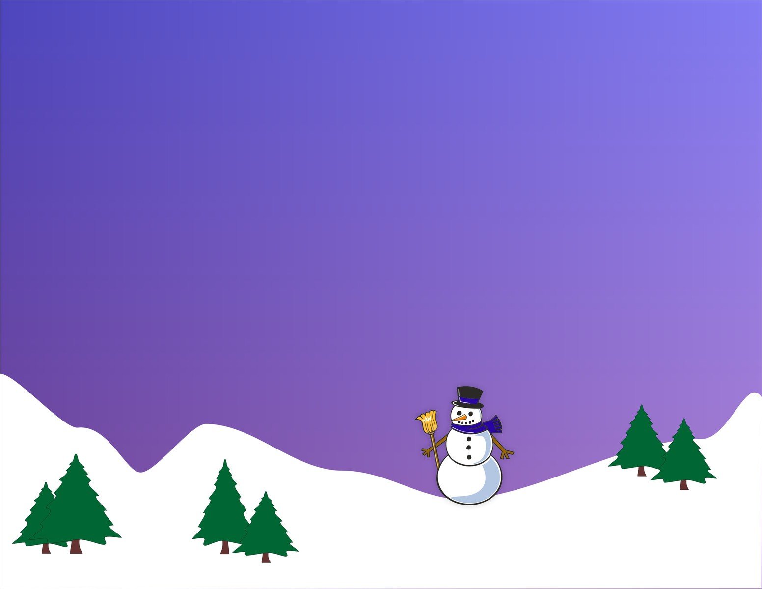 the snowman is in front of some trees