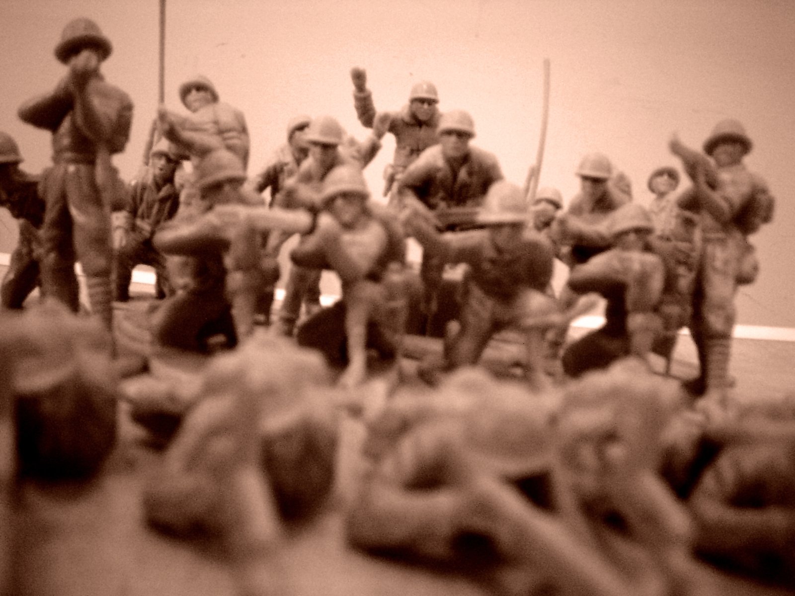 a toy figure depicting soldiers with guns