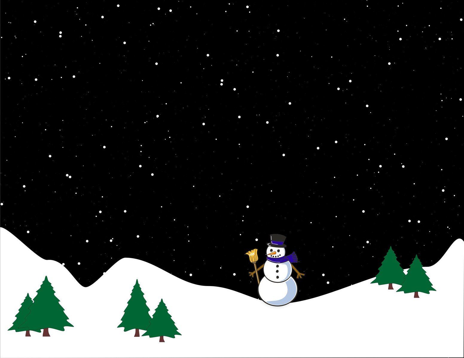 a snowman is standing on top of the snowy hill