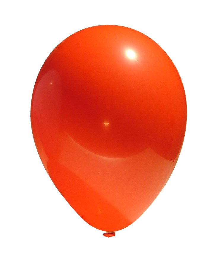orange balloon floating in the air over a white background