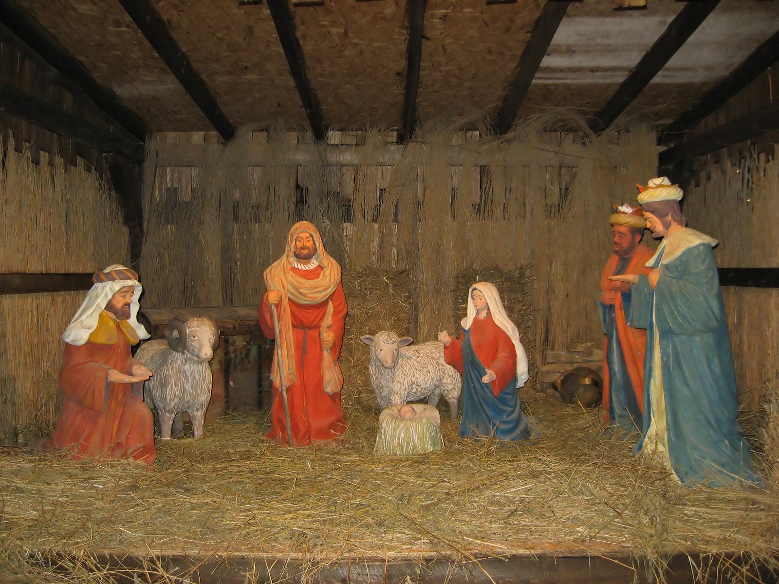 three nativity scene of three different types