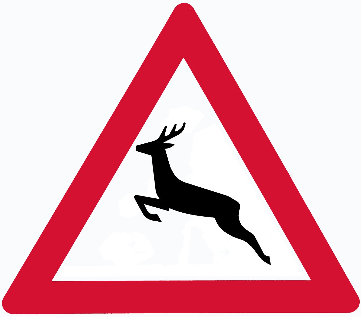 a black and white image of a deer crossing sign