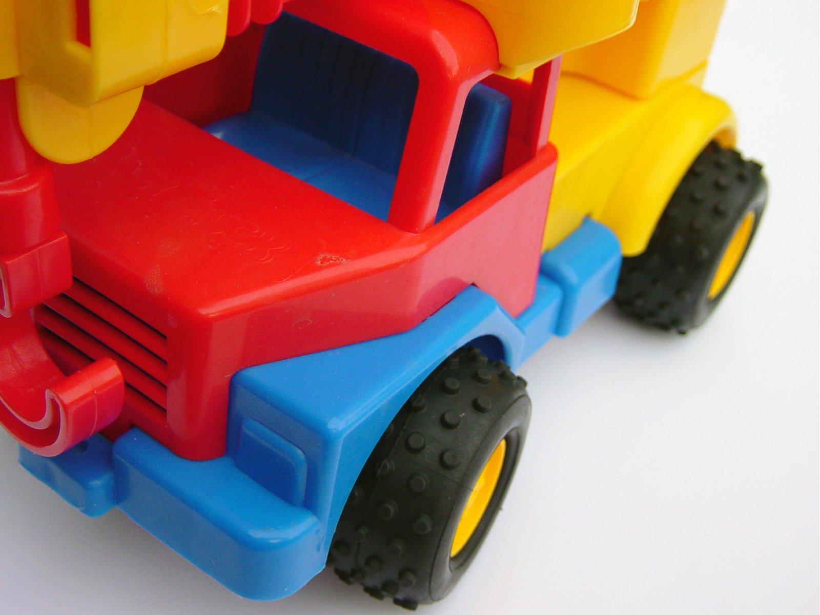 a close up of a truck made of plastic