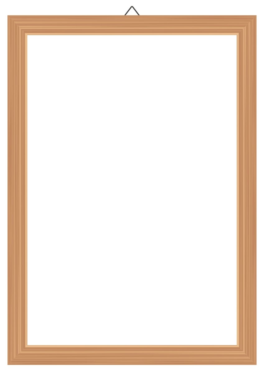 an empty wooden frame with clipping
