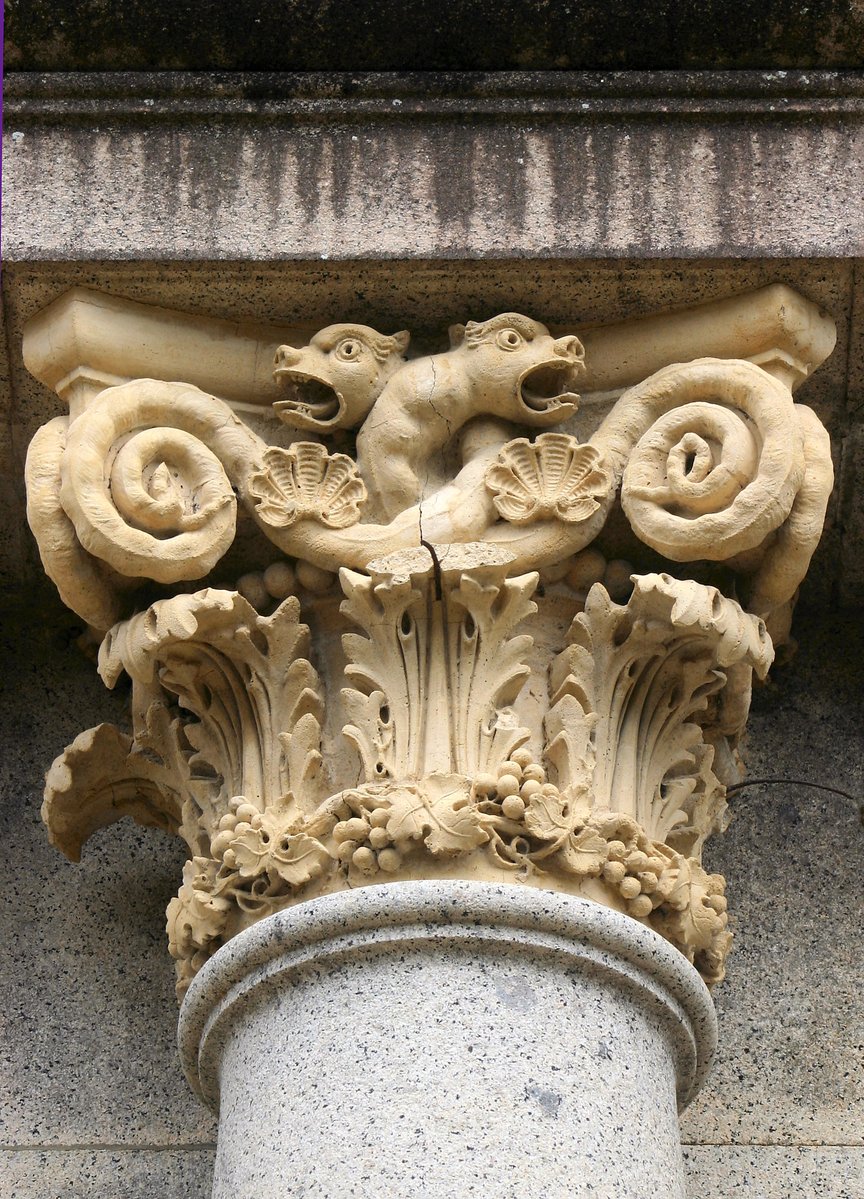 a close up of an art nouveau sculpture