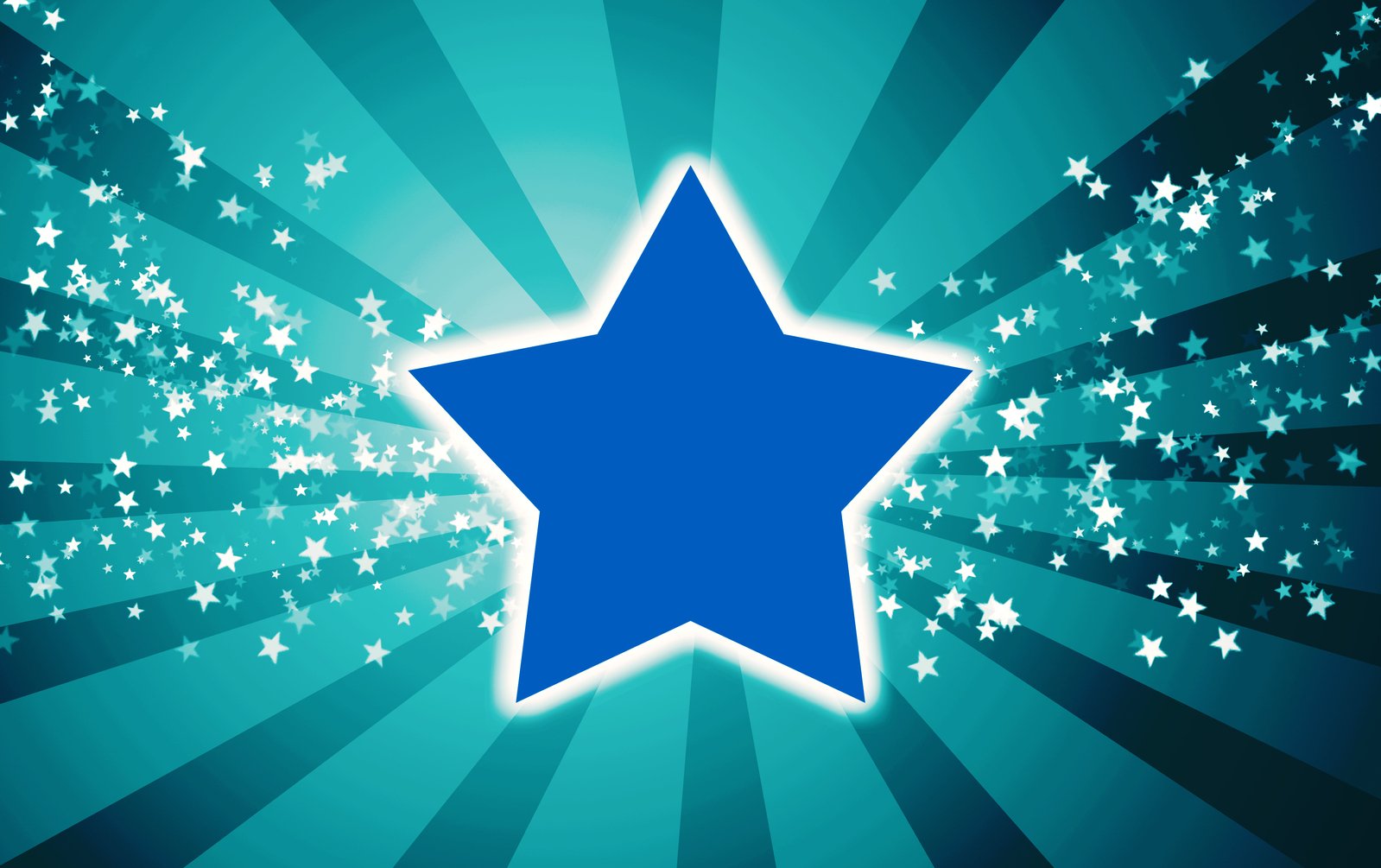 a blue star surrounded by sparkling stars