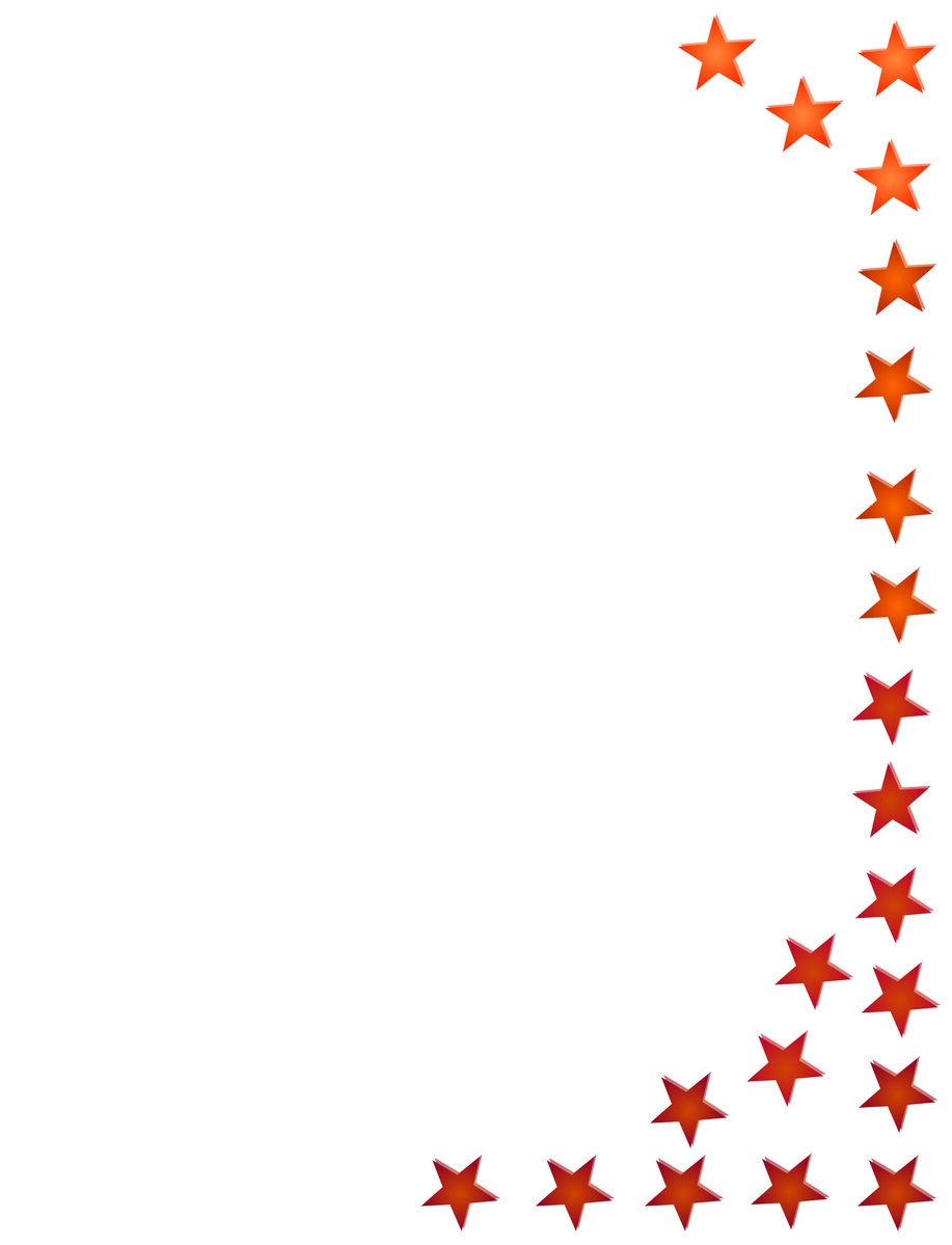 a row of star shaped orange and red stars