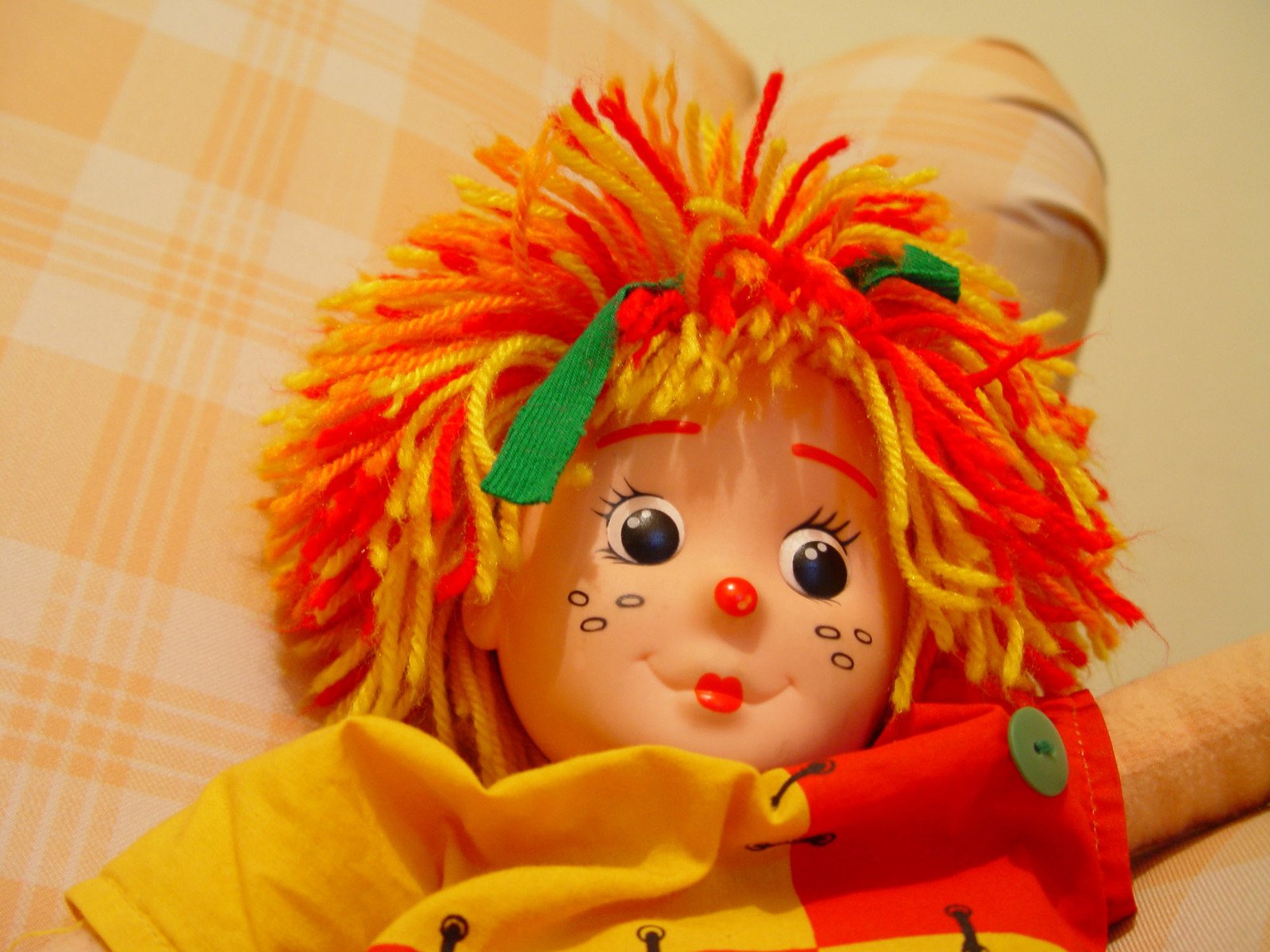 this is a vintage toy with a very colorful hair