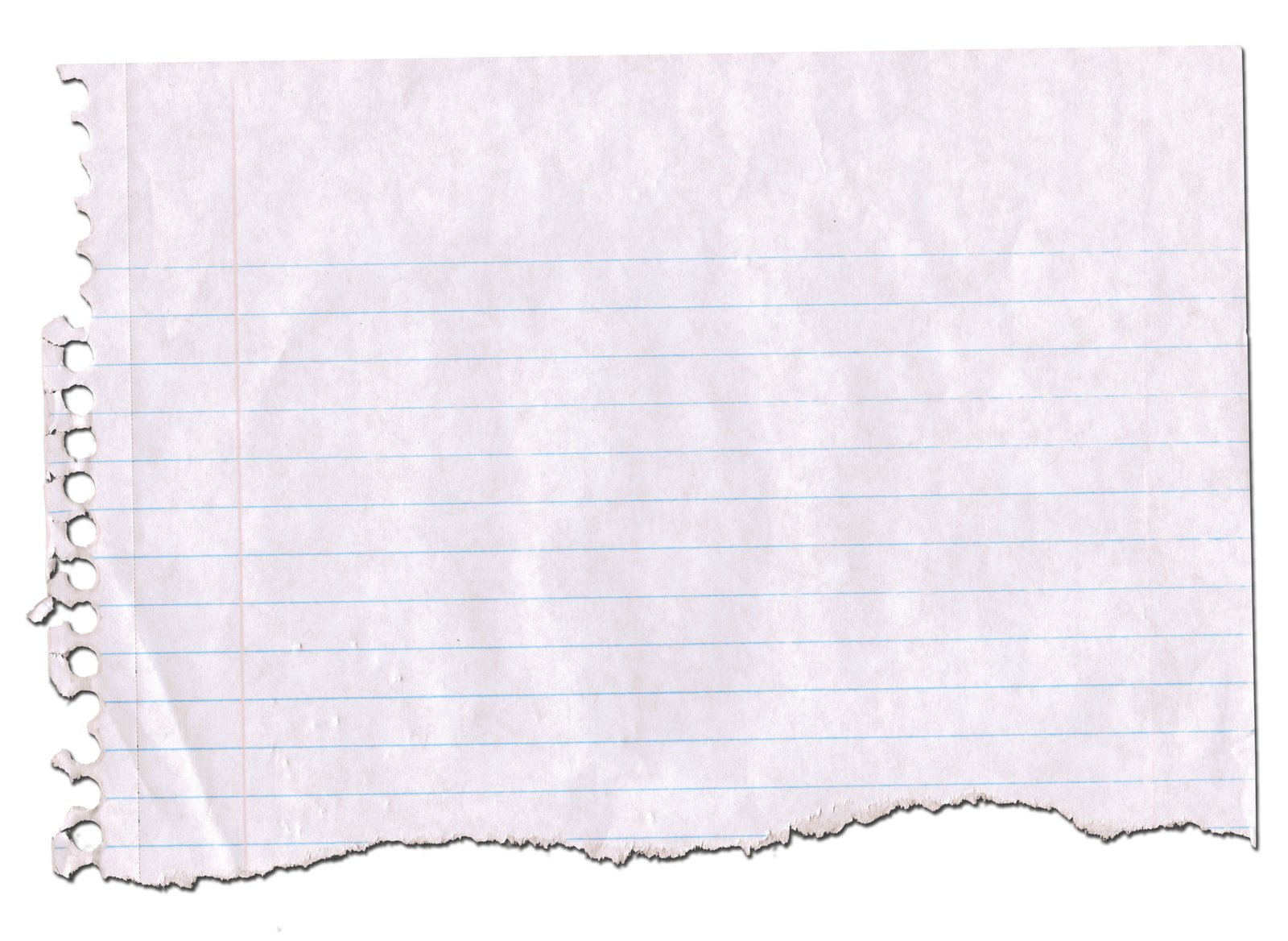 there is a piece of lined paper on top of a piece of white paper