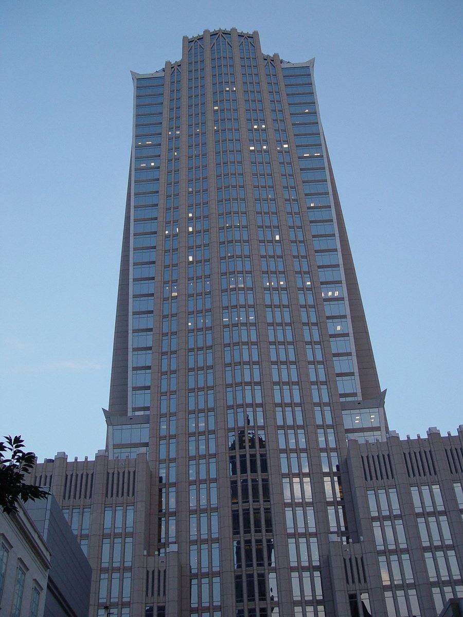 a tall skyscr that has windows in each floor