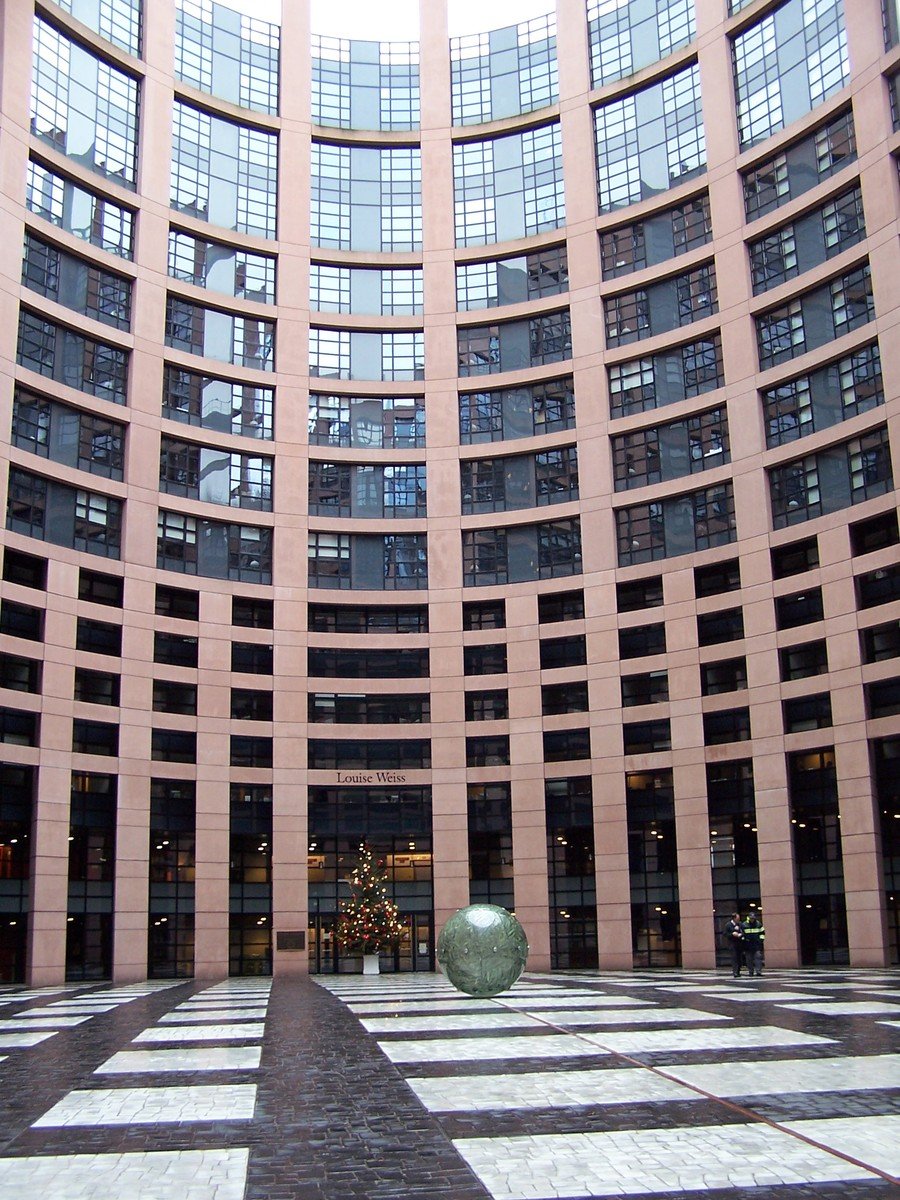 a large, round building with circular windowed windows