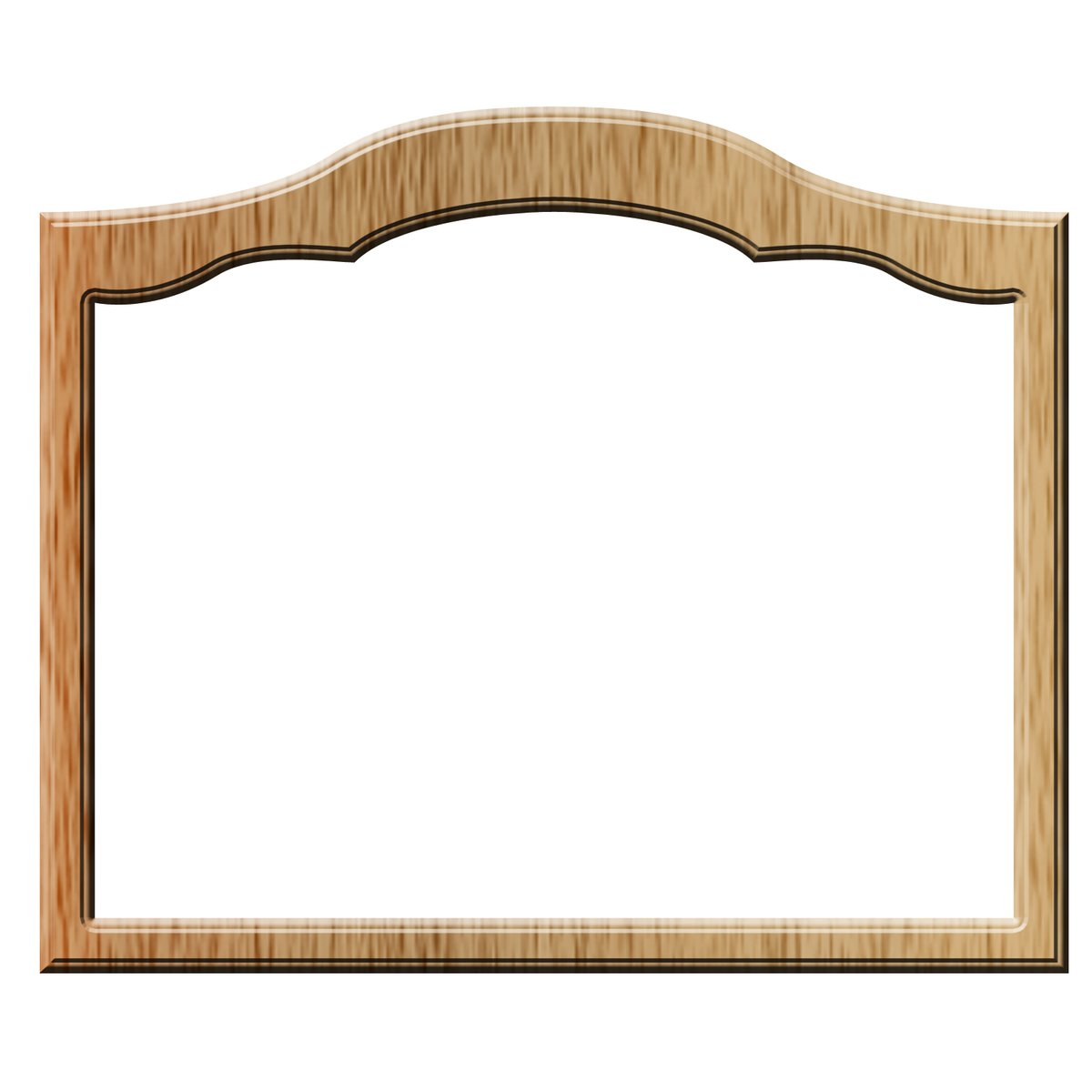 a wooden frame, with a blank area for the image