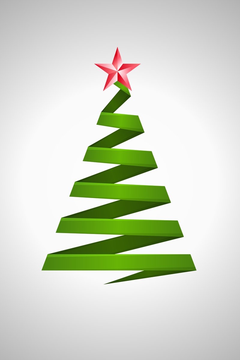 a stylized christmas tree with three stars