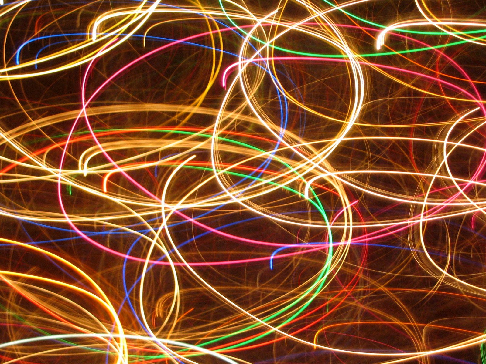 an abstract view of some brightly colored lights