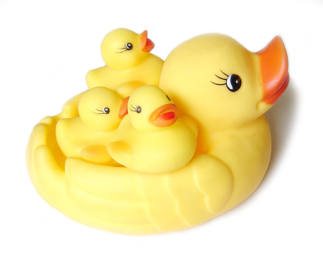 there is a rubber duck with five rubber ducks on it