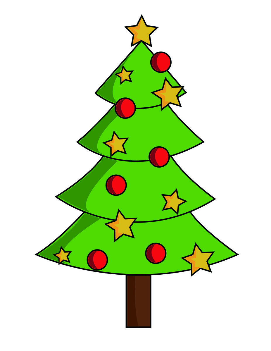 a green christmas tree with gold stars on it