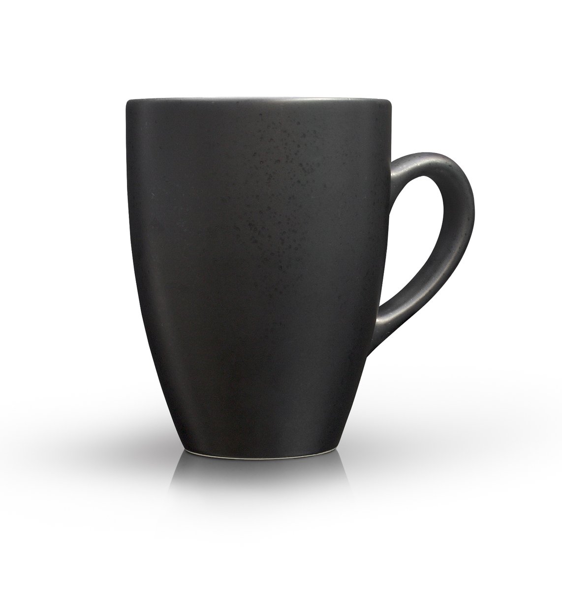 a black coffee cup on a white background