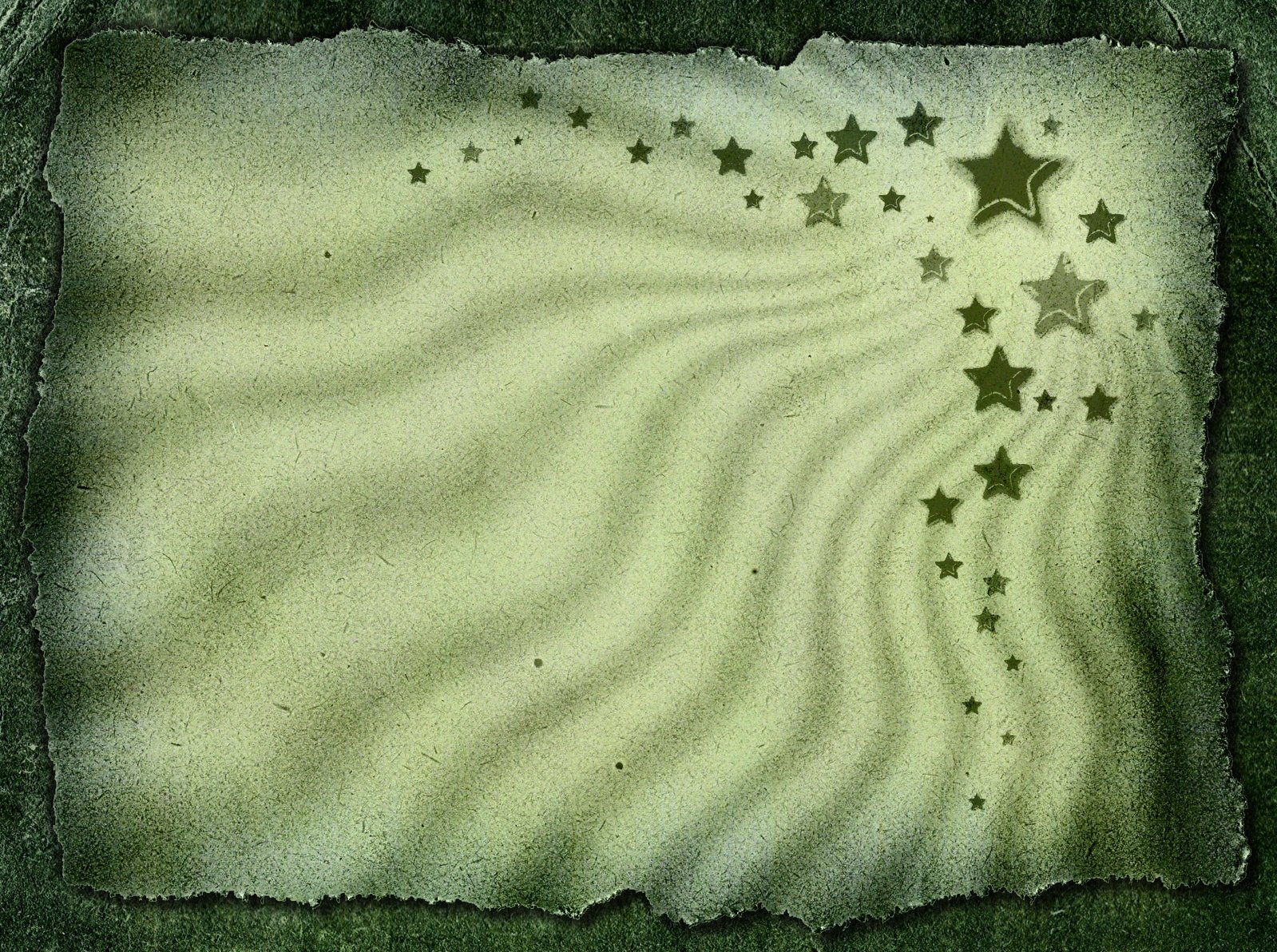 green picture with stars on white background